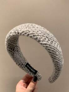 1pc Minimalist Chunky Knit Wide Headband, Elegant Versatile High-Crown Hair Accessory For Women - Multicolor - View 6