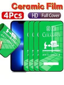 4片裝 HD 柔性陶瓷膜手機螢幕保護貼,適用 18 Pro Max 17 16 15 14 13 12 11 系列,全螢幕覆蓋、防爆、耐刮、無氣泡、自動吸附軟膜,非玻璃 - 4 piece - 查看 2