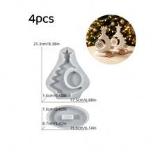 SILIKE LUFEI 4pcs Resin Silicone Mold Christmas Tree Base & Christmas Tree Hanging Ornament Set, Suitable For Making Epoxy Resin, Plaster, Candle, Aromatherapy Products, Home Decor Display Silicone Mold - Silicone Mold - View 7