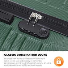 YONSLY Suitcase Set With Combination Lock 4 360° Wheels Mesh Pocket Soft Rubber Handle Nylon Toiletry Bag Travel Bag And 16+20 Inch Travel Suitcase - 深綠 - 查看 5