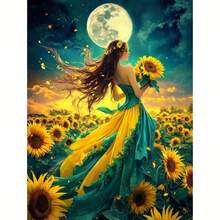 1PC DIY 5D Diamond Painting Kit Beautiful Woman Pattern - Round Full Diamond Art Mosaic Craft, Home Wall Decor, Frameless - No Frame - View 7
