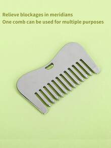 INYUSUN 1pc Metal Scalp Massage Comb, Portable Relaxation Tool, Neck And Face Scrubbing Massage Comb With Wide Teeth Design - Multicolor - View 5