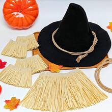 7-Piece Halloween Scarecrow Costume Accessories, Adult Wizard Scarecrow Set Including Scarecrow Hat, Halloween Role Play Outfit (7-Piece Set) - Multicolor - View 3
