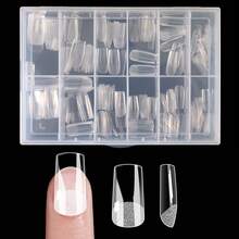 240pcs Full Coverage Press-On Nail Tips, Pointed, Almond, Square, Coffin, French Style Fake Nails, Removable Gel Extension Nail Patches, Capsule Pack DIY Press-On Nail Supplies - Clear - View 14