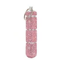 1pc 3-Compartment Pill Box With Rhinestones And Keychain, Metal Morning/Noon/Night Pill Box, Rhinestone Decorated - Multicolor - View 13