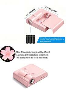 1pc Mini Plastic Projection Lamp, Cherry Blossom Projection Light, 1 Set LED Projection Lamp, Cherry Blossom LED Projection Light, Battery Operated, Suitable For Wall/Ceiling Decoration, Bedside Night Light, Birthday Gift, Party, Gathering, Room Decor, Night Light - Multicolor - View 12
