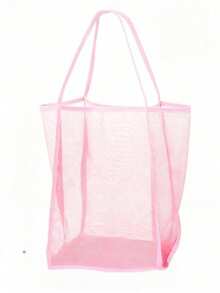 1pc/2pcs Large Capacity Breathable Mesh Beach Tote Bag, Foldable Portable Pool Storage Bag, Suitable For Swimming, Beach, Travel And Daily Organization - Multicolor - View 12