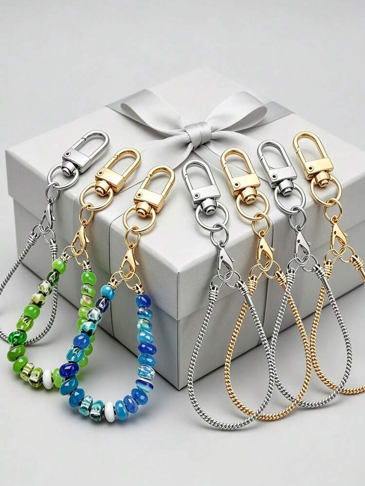 115pcs Lip Gloss Keychain Making Kit, Includes 5 Keychain Rings, 5 Extension Chains, 5 Snake Bone Bead Chains, 100 Open Jump Rings, For Keychain Making, Wallet Making, Wallet Craft, DIY Wallet Making - Keychain Accessory Kit - View 5