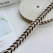 1PC 2Yards 2.5CM Wide Leaf Pattern Embroidered Ribbon, Suitable For Sewing, Handmade Crafts And Gift Wrapping Holiday Supplies - 2 Yards - View 10