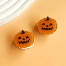 2pcs Halloween Cute Pumpkin, Ghost, Spider, Bat, Cat And More Elements Mini Acrylic Hair Clips - Holiday Daily Side Bangs Hair Clips - Multicolor - View 15