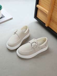 1 Pasang Sepatu Flat Anak Perempuan Bersol Lembut, Modis, Serbaguna, Anti Selip, Sepatu Sneaker untuk Aktivitas Luar Ruangan, Cocok untuk Anak Usia Sedang hingga Besar - Grey - View 2