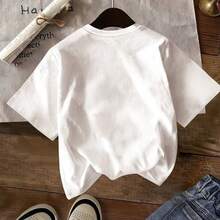 Camiseta Infantil 100% Algodão C\ Estampa Coração e Trevo Verde Brilhante blusinha estilosa para meninas - Branco - Visão 2