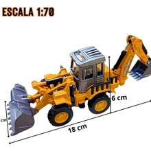 Miniatura Retroescavadeira Hidráulica Caterpilar - Laranja - Visão 3