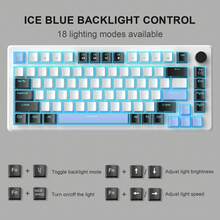 MageGere -STAR75 Mechanical Gaming Keyboard, Knob Control, 75% Compact Blue Backlit Wired Gaming Keyboard, Featuring Tactile Switches, EVA Silent Portable Design, Compatible With Tablets And Windows Systems - White - View 4