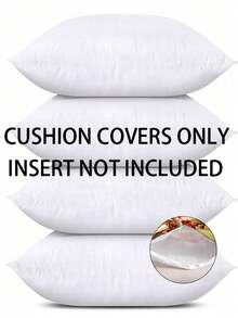 2pcs/4pcs/6pcs Pure White Blank Pillow Covers, No Pillow Insert, Modern Minimalist Soft Lightweight Polyester Square Cushion Covers, Hidden Zipper, DIY Your Favorite Patterns, Suitable For Bedroom, Living Room Decoration - White - View 25