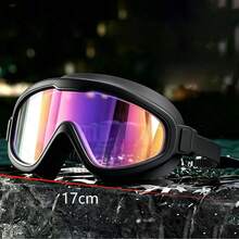 1pc Electroplated Anti-Fog Waterproof High Definition Swimming Goggles Silicone Material Large Frame Wide Vision Unisex Outdoor Swimming Competition Racing Equipment Water Sports Accessories - Blue - View 4