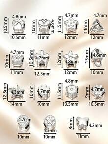 25/50/80/100/150/200/300/500/1000pcs Silver Random Acrylic Beads, For Jewelry Making, Bracelets, Necklaces And Craft Accessories - Silver - View 11