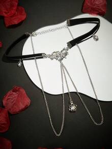 Rhinestone Pearl Waist Chain Belt Layered Body Chain Sexy Belly Chain Pendant Crystal Bikini Beach Jewelry Festival Party Women Accessories - Multicolor - View 11