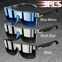 3PCS Fashion Vintage Square Sports Glasses Flat Frame Street For Unisex Eyewear For Choice For Outdoor Vacation And Daily Clothing Matching - 3PCSF766 - View 31