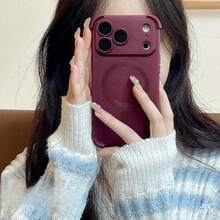 Magnetic Shockproof TPU Phone Case, Compatible With IPhone 18 Pro Max 17 16 15 14 13, Supports Wireless Charging - Cherry Red - View 10