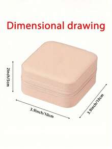 Personalized Beige Jewelry Box, Customizable Name Travel Jewelry Box, Suitable For Bridesmaids, Couples And As Gifts; Equipped With Fabric Lining And Zipper Closure, Combines Storage Function; Suitable As Valentine's Day, Christmas, Birthday Gifts Or Thoughtful Gifts For Her; Portable Design, Unique Gift For Women, Men, Sisters Or Close Friends. - Multicolor - View 12