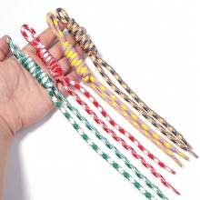 5入組 22-25cm 色塊拼接手工編織尼龍掛繩,花卉圖案鑰匙圈手機掛繩包飾 DIY 校園文具背包可愛裝飾繩 - 花色編織掛繩 - 查看 6