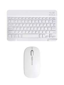 Lightweight Wireless Rechargeable Keyboard And Mouse Combo, Ultra-Thin Portable Wireless Keyboard And Mouse Set, Wireless Bluetooth Mini Type-C Rechargeable 10-Inch Square Keyboard Suitable For Laptop, Tablet, Small Girls Office Silent Typing Fully Compatible With IPad/Android Tablet/Phone/Laptop And PC, Multi-Device Three-System Universal, Turn Phone/Tablet Into Computer - View 12