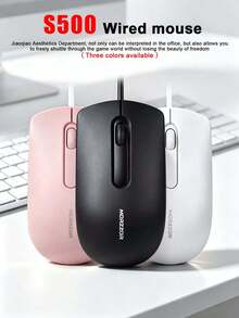 Mouse Komputer USB Berkabel Minimalis Ringan dengan Desain Matte, 1200 DPI, Mouse Ergonomis Plug and Play dengan Roda Gulir Anti-Selip, Mouse Berkabel Portabel untuk Kantor dan Bermain Game, Cocok untuk Laptop dan Komputer Desktop - View 1