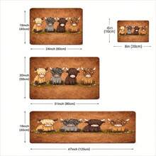 1pc Cute Highland Cow Doormat, Bathroom Mat, Durable Machine Washable Entryway Rug, Suitable For Indoor, Living Room, Bedroom, Kitchen, Office, Hallway, Porch, Dog Mat, Front Door Mat, Entryway Mat - Multiple Styles - View 5