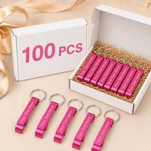 100pcs Customized Engraved Metal Bottle Opener Keychain - Can Engrave Name Or Text, Bulk Boxed, Perfect For Wedding, Birthday, Company Gift And Party Favors; Customizable - Multicolor - View 14
