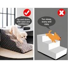 1pc Cartoon Pet Stairs, High Elasticity Foam Dog Steps 2/3/4 Levels, Pet Ramp, Suitable For Small Dogs And Cats, Non-Slip And Washable, Pet Climbing Stairs, Sofa Bed Climbing Support, For Elderly And Disabled Pets, Pet Stairs Furniture Protection Pad - Multicolor - View 5