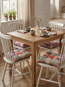 Made In Turkey Cushion 40*40 For Office & Garden & Kitchen Soft With Tie - Light Grey - View 2