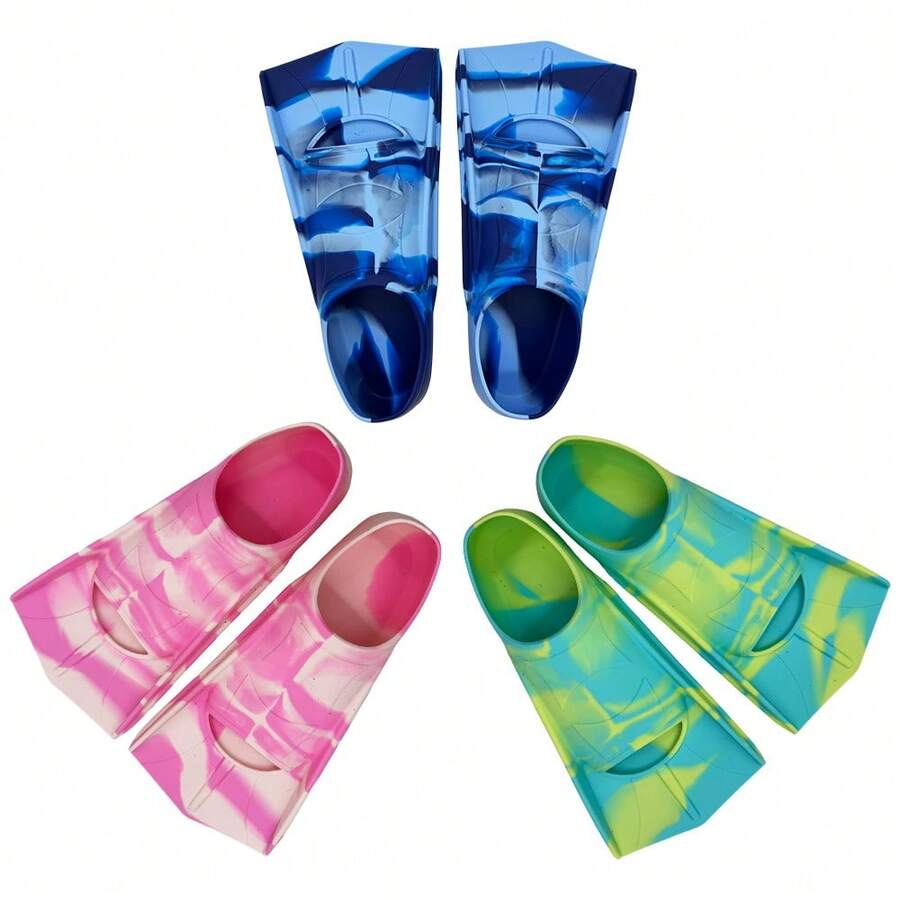 1 Pasang Sirip Renang Gaya Bebas Silikon Lembut, Bahan Silikon Lembut Nyaman Dipakai, Sepatu Renang Ringan, Desain Ramping, Struktur Kokoh, Cocok Untuk Latihan Renang, Menggunakan Sirip Renang Membuat Renang Lebih Mudah. - MultiWarna - View 1