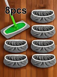 4pcs/8pcs Reusable Mop Pads, Washable Wet & Dry Flat Mop Covers, Durable High Absorbency, Suitable For Wet & Dry Mopping, Fits Most Flat Mops, No Mop Head Attachment Needed, Efficient Floor Cleaning Tool | Suitable For Various Surfaces | High Absorbent Material - Mop Head - View 15