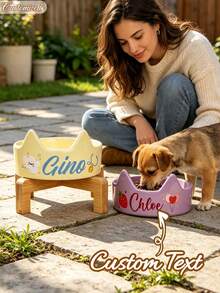 Personalized Ceramic Pet Bowl Customized Cat & Dog Food Dish, Customized Design Dog Bowl, Personalized Dog Food Bowl With Name, Gift For Dog Lovers, Cat Feeding Bowl Pet Gift - Suitable For Cats & Dogs, Applicable For Food And Water Supply, Various Dog Bowl Styles - Multicolor - View 4