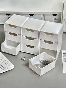 1pc 3-Tier Desktop Storage Box, Can Be Used To Store Jewelry, Hair Accessories, Earrings And Other Small Items, Furniture Supplies, Suitable For Office, Study, Bedroom, Jewelry Storage Box, Cosmetic Storage Box - Autumn Bedroom Decor - Multicolor - View 7