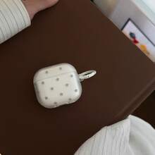 Matte White Gray Star + White Ring Earphone Case Compatible With AirPods Case 2/3/4/5/Pro/Pro2/Pro3, Anti-Drop Earphone Case, Gift, Fashion Accessory, Combining Aesthetics And Practicality - White - View 1
