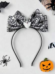 1pc New Halloween Bow Headband Pumpkin Ghost Eyeball Design Head Hoop Festival Party Costume Headwear - Multicolor - View 6