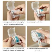 Dispenser Pita Washi Bulat Kreatif dengan Gigi Pemotong, Kotak Penyimpanan Pita Plastik Transparan, Gunting Alat Tulis, Cocok untuk Perlengkapan Seni, Kerajinan, Jurnal, dan Scrapbooking, Alat Jahit - MultiWarna - View 6