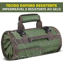 [Bolsa de Ferramentas Resistente] 1 Peça Bolsa Organizadora de Ferramentas Impermeável e Resistente com Design Portátil Enrolável, Alça de Ombro Ajustável bolsa masculina - Verde Militar - Visão 10