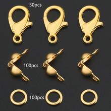 250pcs/500pcs DIY Jewelry Findings Set Includes Lobster Clasp, Jump Rings, Clasps, DIY Buckle Kit, End Connectors, Open Jump Rings, Suitable For Bracelet Connectors, Beading, Bead End Connectors, Anklet End Closed Rings, Fixed Hanging Rings, Jewelry Connecting Rings And Other Handmade Jewelry Making - Lobster Clasp & Bag Clasp & Jump Ring - View 14
