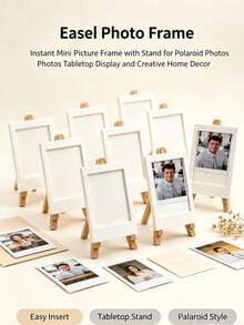 3D Printed Mini Easel Photo Frame, Portable Desktop Photo Display Stand, Card Slot Design, Turns Regular Photos Into Stylish Desktop Decor, Suitable For Mini Photo Cards - Multicolor - View 7