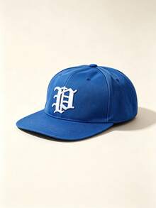 1pc Unisex Flat Brim Snapback Cap, P Letter Gothic Embroidery, Hip‑Hop Street Style, Adjustable, For Casual, Street, Party, Travel Daily Wear - Multicolor - View 11