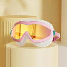 1pc Electroplated Anti-Fog Waterproof High Definition Swimming Goggles Silicone Material Large Frame Wide Vision Unisex Outdoor Swimming Competition Racing Equipment Water Sports Accessories - Pink - View 4