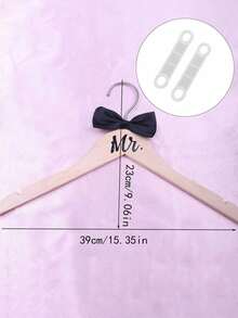 Wedding Hanger Set, Wooden Wedding Dress Hanger, Suit And Off-Shoulder Dress Hanger With Ribbon, Suitable For Bride And Groom, Perfect For Wedding Dress And Suit, Wedding Accessories, Wedding Decoration Items - Multicolor - View 13
