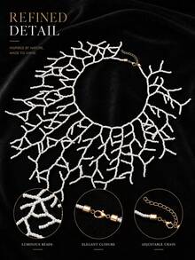 Xiacheng 1Pc Gothic Corals Choker Necklace Versatile Fashion Pieces Accessory Portable For Stylish Outfits Ladies,Women Unique Punk Y2K Jewelry For Halloween - White - View 2