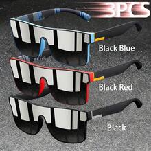 3PCS Fashion Vintage Square Sports Glasses Flat Frame Street For Unisex Eyewear For Choice For Outdoor Vacation And Daily Clothing Matching - 3PCSF766 - View 16