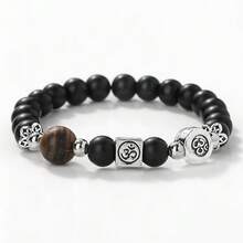 1 Buah Gelang Spacer Simbol OM Batu Alam Berwarna-warni dengan Manik Kristal, Gelang Elastis untuk Wanita dan Pasangan, Perhiasan untuk Pemakaian Sehari-hari, Hadiah. - MultiWarna - View 17
