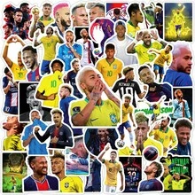 FIFA 50pcs Neymar Football Stickers, #10 Jersey, Trophy, Match Action And Celebration Patterns, Suitable For Scrapbooks, Journals And Football Fans - Multicolor - View 5