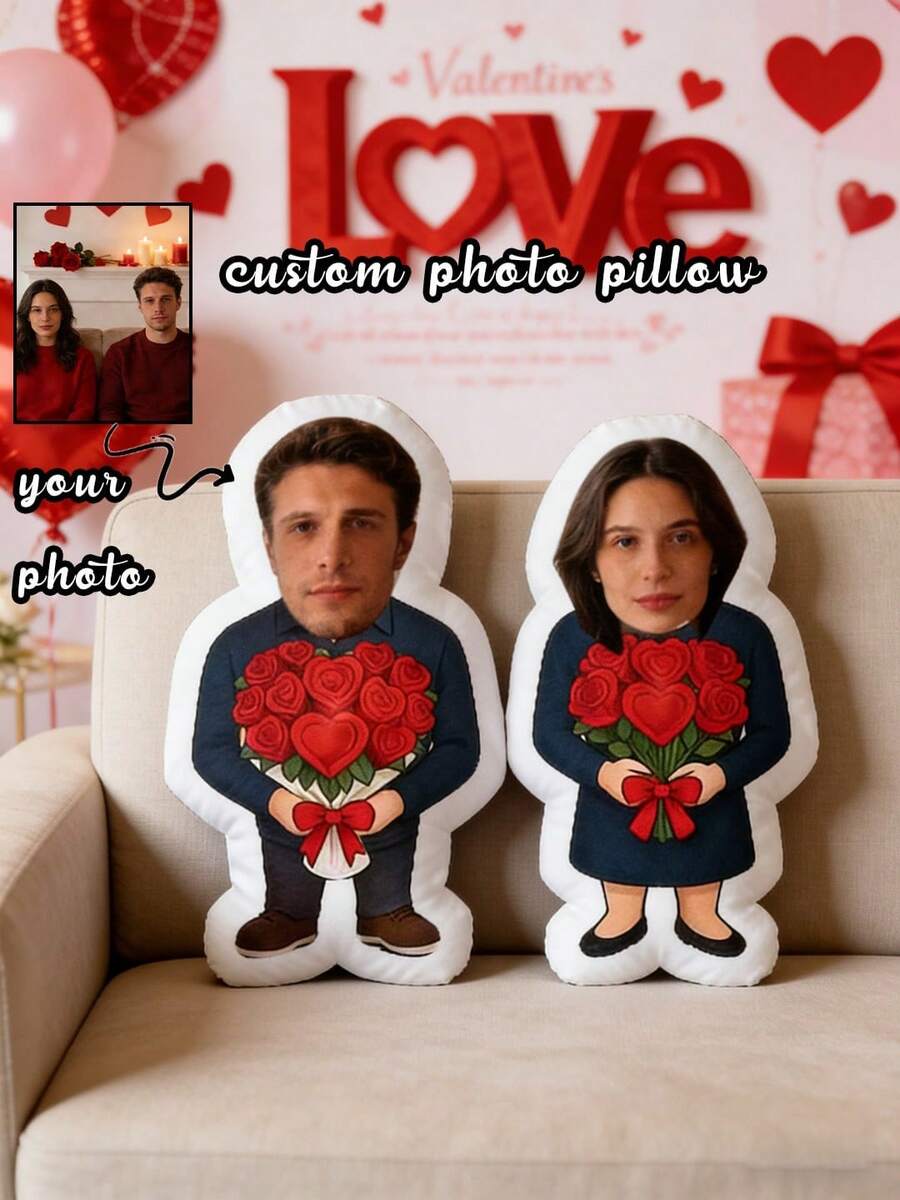 DIY Personalized Photo Pillow Custom Shaped Pillow Cushion Pet Commemoration Parent-Child Couple Children's Toy Gift Home Decoration